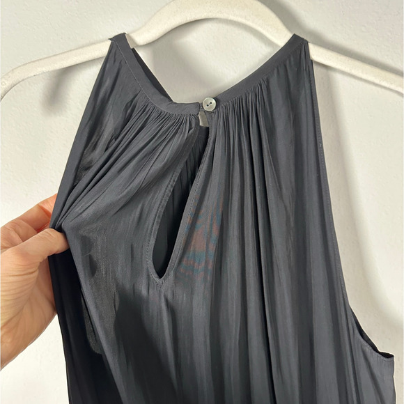 Ramy Brook Black Audrey Smocked Midi Dress Size Large - Picture 10 of 14